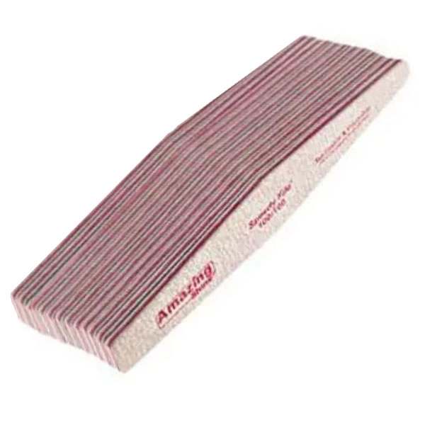 10pcs - Nail file Profi Speedy Diamond - zebra 100/100, pink centre