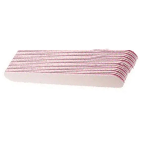 10pcs pack - Inginails Professional nail file - white, pink centre 80/80