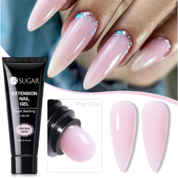 Quick building UV/LED Polygel - Pink Gray, 15ml