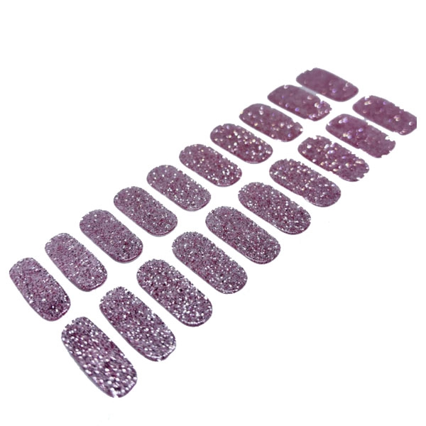 Gel semi-cured stickers – purple glitter