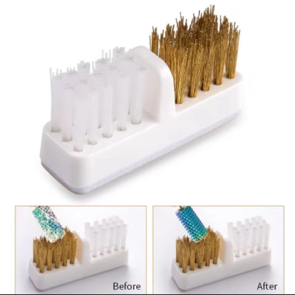 Adhesive brush for cleaning drill bits