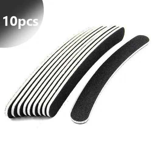 10pcs - Black professional nail file, banana 100/180