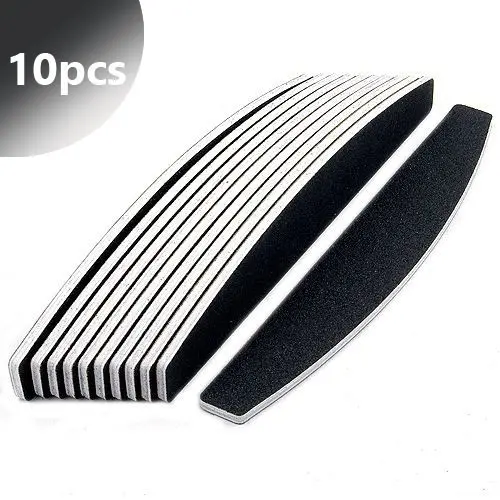 10pcs - Professional nail file, half moon 100/180