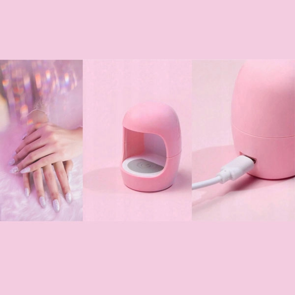 Mini LED/UV lamp for gel nails, pink - 3W