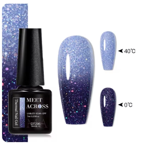 THERMO gel polish - Blue/Dark Blue DT296, 7 ml