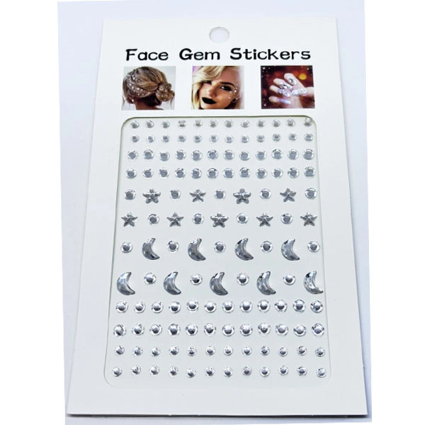 Adhesive rhinestones for eyes, face and nails - stars and moons