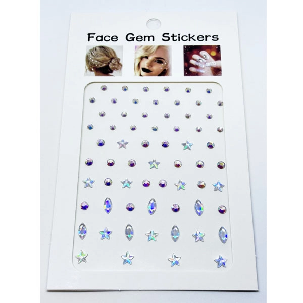 Adhesive gems for eyes, face and nails - stars and gems