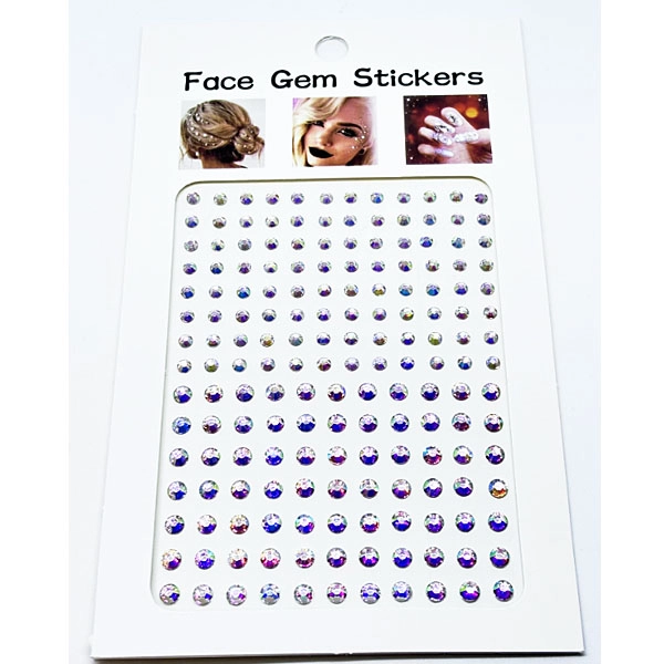 Adhesive gems for eyes, face and nails – holographic