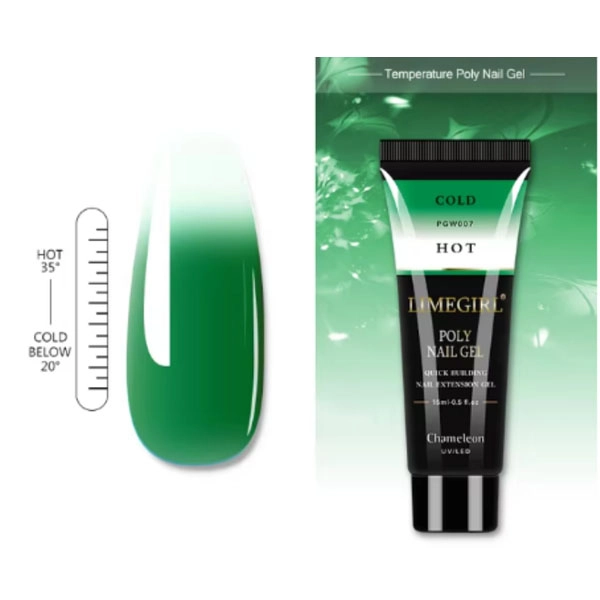 Poly nail gel - Chameleon Green, 15ml