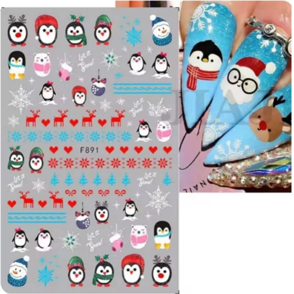 Christmas nail stickers – Penguins