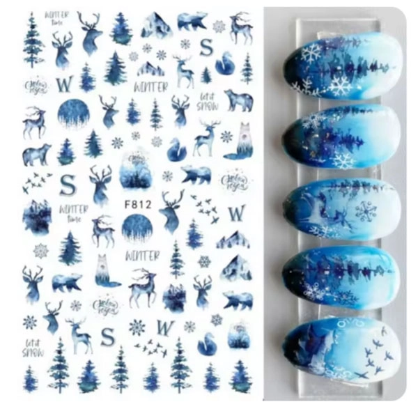 Christams Nail stickers – Blue wonderland