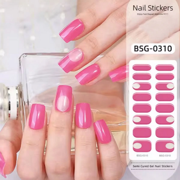 Self-Adhesive Nail Stickers, pink - kit