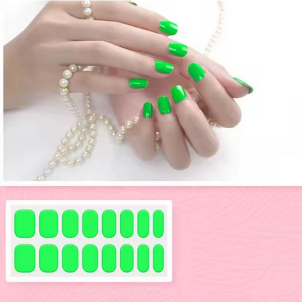 Gel semi-cured nail stickers, green – kit