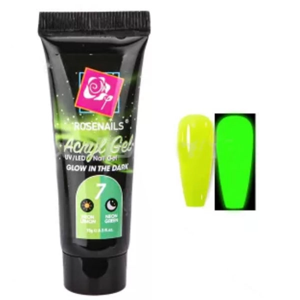 Poly nail gel - Glow in the dark NEON LEMON/NEON GREEN no.7, 15g