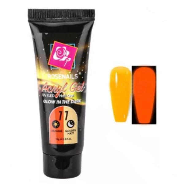 Poly nail gel - Glow in the dark ORANGE/GOLDEN HAZE no.11, 15g