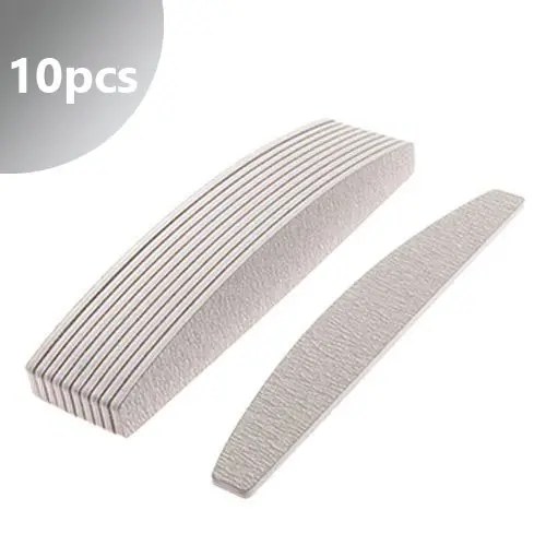 10pcs pack - Nail file zebra - half moon, white centre, 100/180