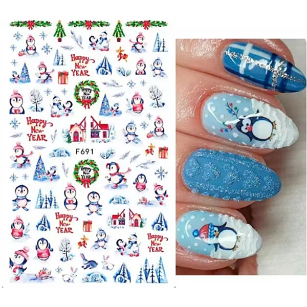 Christmas nail stickers – Penguins