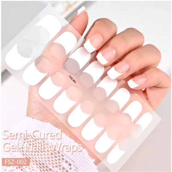 Gel semi-cured stickers - French manicure white