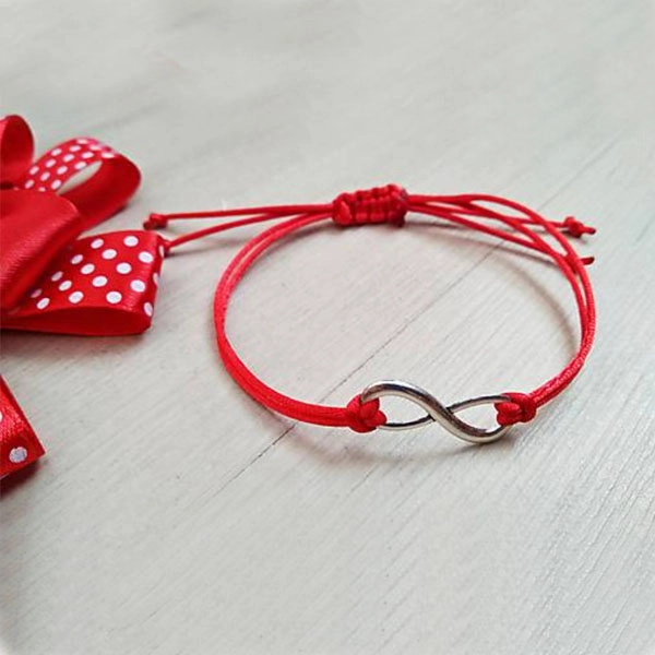 Bracelet - Infinity, red