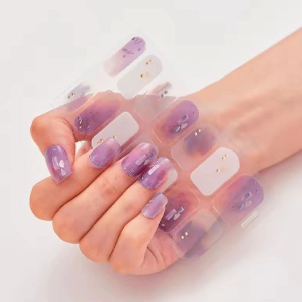 Gel semi-cured stickers – decorated, violet