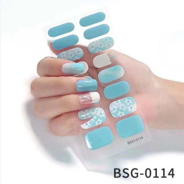 Gel semi-hardened stickers - turquoise, set