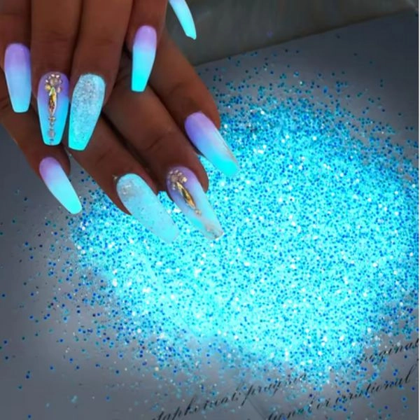 Glitter nail powder - Glow in the dark, 5g