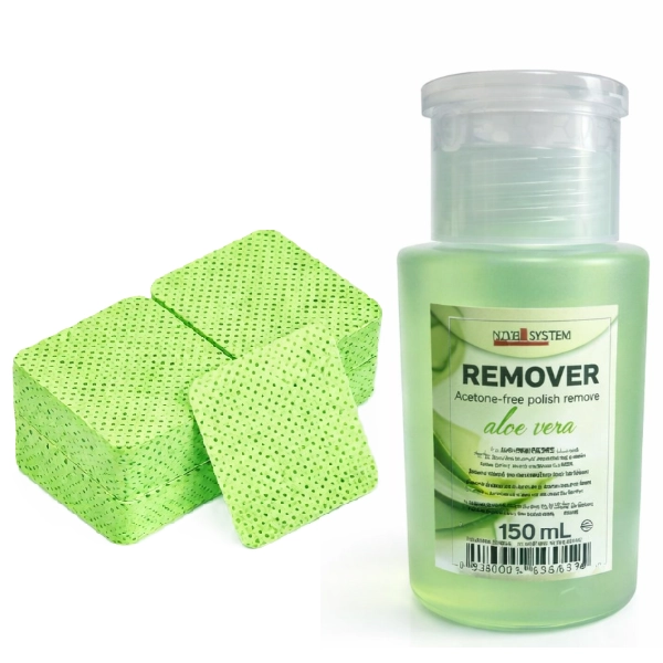 Nail polish remover, 150ml + Perforated pads, 90pcs