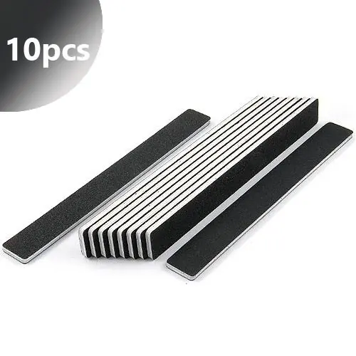 10pcs - Inginails Professional sanding file, black slim rectangle 100/180