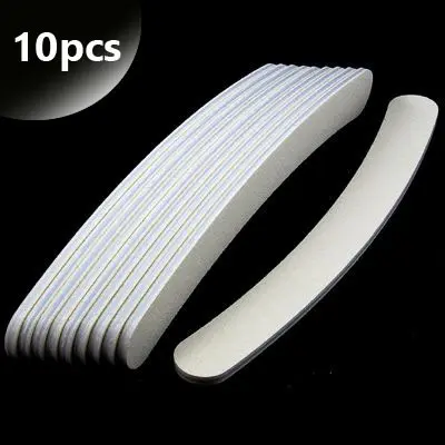 10pcs - Inginails Professional white sanding file, banana 100/180