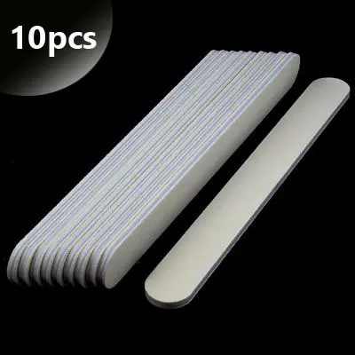 10pcs - Inginails Professional nail file, white straight 100/180
