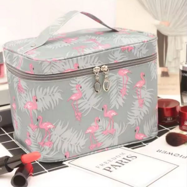 Cosmetic bag Flamingo - grey