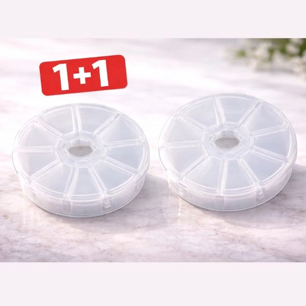 Storage case for nail art, powders, tips - 8-piece -1+1 FREE