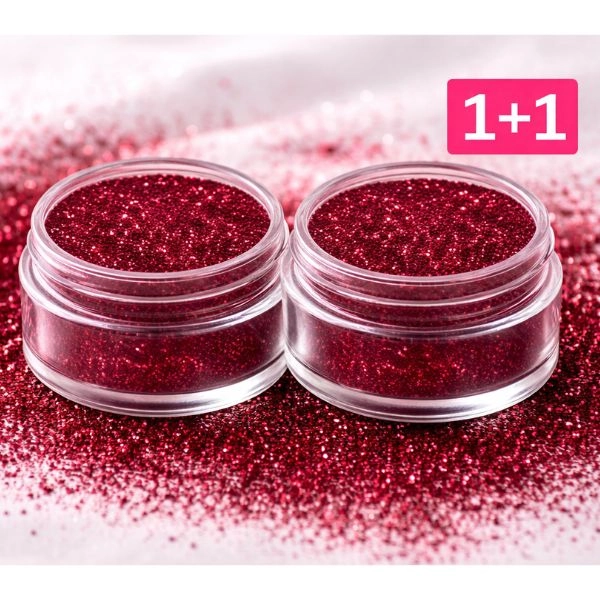 Glitter dust powder – pink-red - 1+1 FREE
