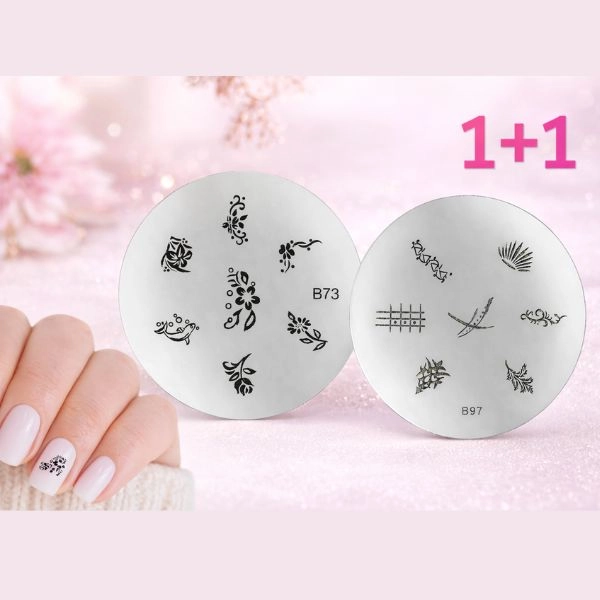 Plate for nail art stamping B73 and B97 - 1+1 FREE