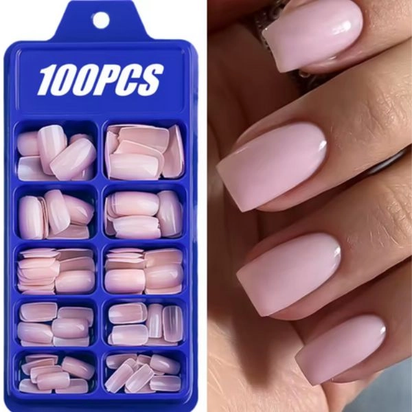 Nail tips, 100pcs - light pink