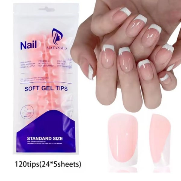 Nail tips, 120pcs - French Manicure