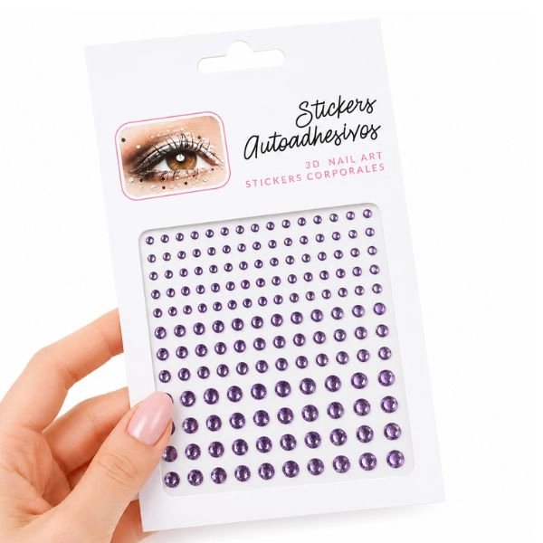 Adhesive gems for eyes and face, purple