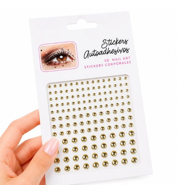 Adhesive gems for eyes and face, gold