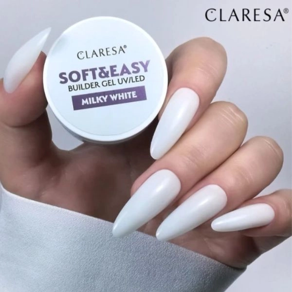 Claresa SOFT&EASY UV/LED builder gel - Milky White, 45g
