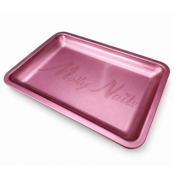 Metal tool tray, pink