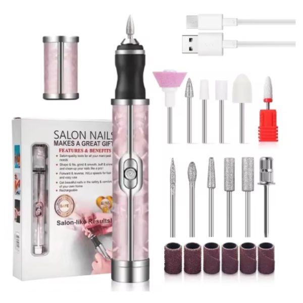 Cordless nail drill for gel nails - light pink