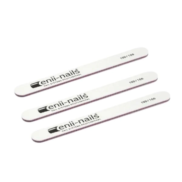3pcs - Nail file straight, white - 100/100