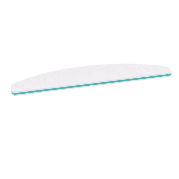 White nail file – arch shape, green center, 100/180 grit