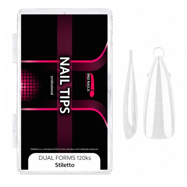 Stiletto Nail Tips – Poly Gel, Clear, 120 pcs