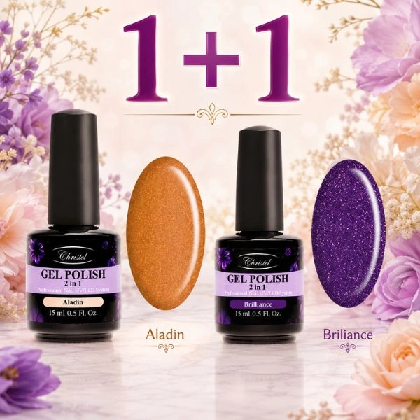 Christel 2-in-1 Gel Nail Polish – Brilliance 15 ml + FREE Aladin Gel Polish, 15 ml