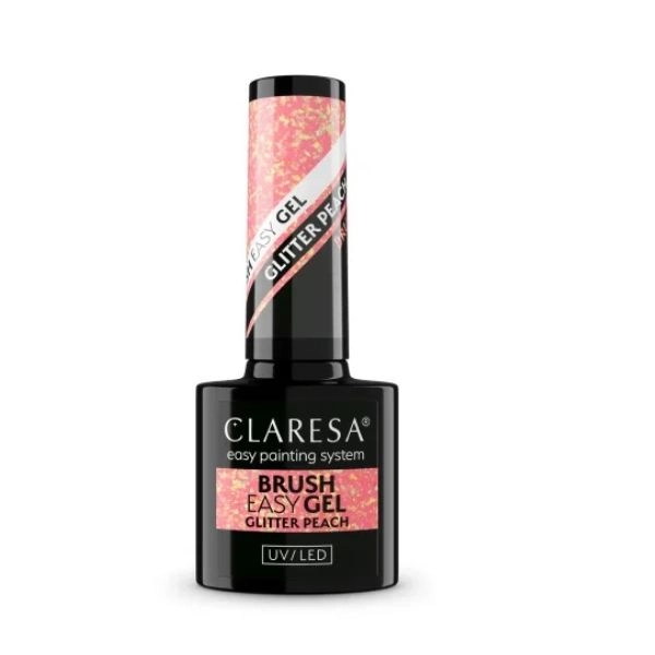 Claresa UV/LED Brush Easy Gel - Glitter Peach, 5g