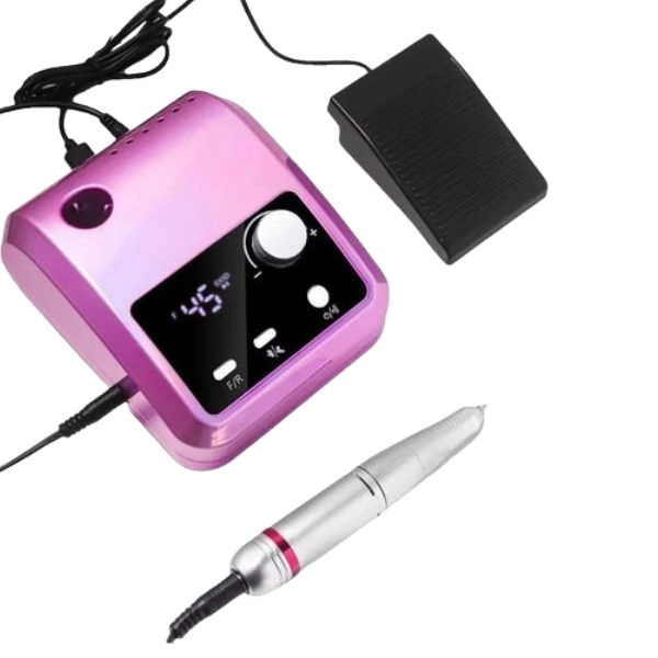 Electric nail drill with rotation speed control – pink