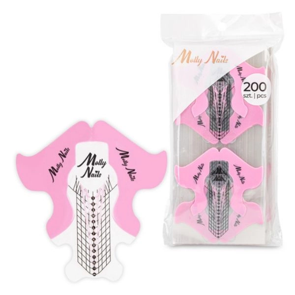 Nail Forms – Transparent Pink, 200 pcs
