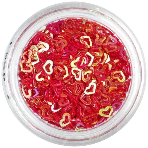 Nail art confetti - red hearts