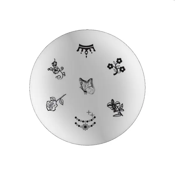 Nail art plate B01 – various motifs